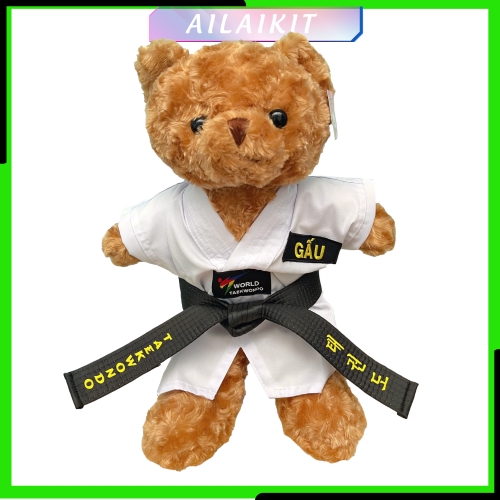 Gấu Bông Taekwondo Mặc Võ Phục trắng 50cm Đồ Lưu Niệm Võ Thuật Sinh Nhật - Ailaikit